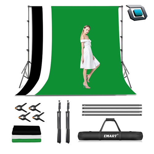 Kit de soporte de fondo de foto con bolsa de transporte, fondo de pantalla  verde, croma