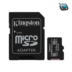 Tarjeta de memoria microSD HC Kingston Canvas Select Plus UHS-I de 32 GB con adaptador SD.