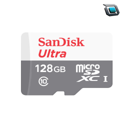 Tarjeta de memoria SanDisk Ultra UHS-I microSDXC de 128 GB.