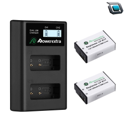 Baterías Powerextra Canon LP-E17 (2 Pack Baterias + Cargador)