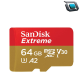 Tarjeta SanDisk Extreme de 64GB microSD UHS-I con adaptador