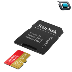 Tarjeta de memoria SanDisk Extreme de 64GB microSD UHS-I con adaptador 170 mbs...