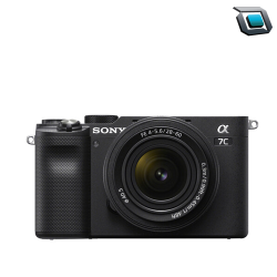 Cámara Sony A7C con lente de 28-60 mm (Mirrorless).