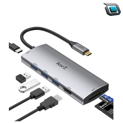 Lector de tarjetas AorZ, Hub USB C, Hub USB a HDMI Multipuerto compatible con MacBook Pro
