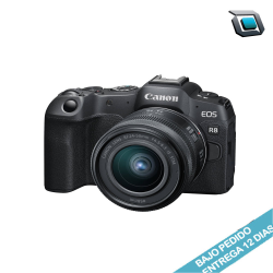 Camara Canon EOS R8 Mirrorless RF 24-50mm f/4.5-6.3 IS STM Lens.