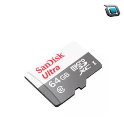 Tarjeta de Memoria SanDisk Ultra 64GB microSD XC con Adaptador/ Clase 10/ 100MB/s.