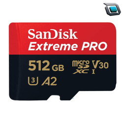 Tarjeta de memoria microSD UHS-I SanDisk Extreme Pro de 512 GB de 200 MB/s.