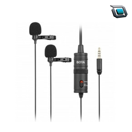 Microfono Boya M1DM  doble lavalier omnidireccional..