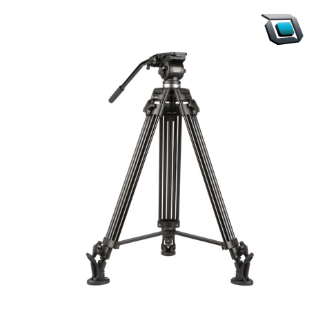 Trípode de aluminio E-Image EG01A2 con cabezal fluido de giro e inclinación GH01 / Altura 160 cm
