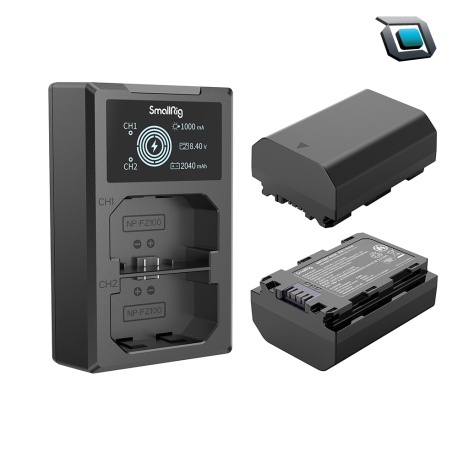 Baterías SmallRig NP-FZ100 (2 Pack Baterias+Cargador) Para Sony A7III, A7IV, A7C