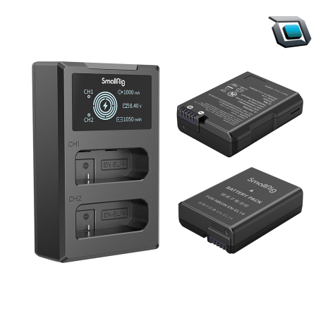 Baterías SmallRig EN-EL14 para Nikon (2 Pack Baterias+Cargador)