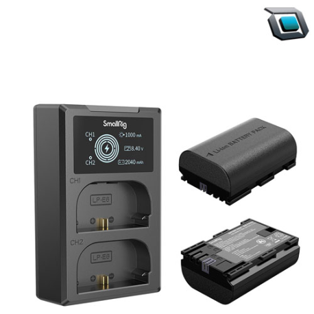 Baterías SmallRig LP-E6NH para Canon (2 Pack Baterías+Cargador).
