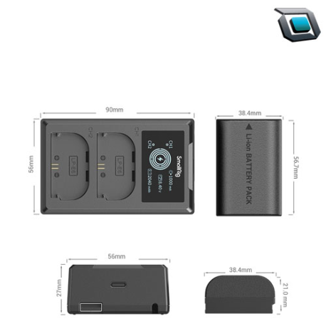 Baterías SmallRig LP-E6NH para Canon (2 Pack Baterías+Cargador). - Imagen 5