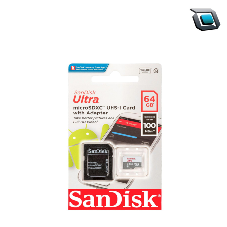 Tarjeta de Memoria SanDisk Ultra 64GB microSD XC con Adaptador/ Clase 10/ 100MB/s.. - Imagen 3