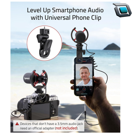 Micrófono de video 2 en 1 Syntech M200 compatible con cámara DSLR, iPhone, Android, videocámara.. - Imagen 4