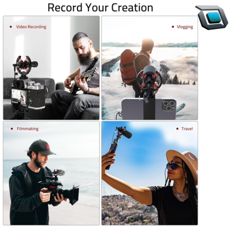Micrófono de video 2 en 1 Syntech M200 compatible con cámara DSLR, iPhone, Android, videocámara.. - Imagen 5