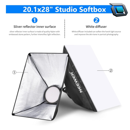 Kit de iluminacion Neewer RGB LED Softbox x3 cabezales Regulables de 48W (3200~5600K CRI95+ 360°) - Imagen 5