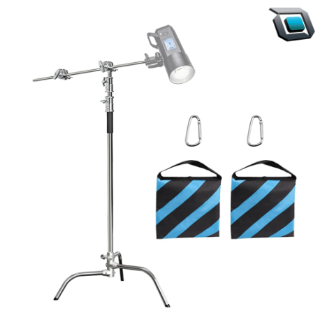 Soporte de fotografía Takerers BS10 tipo C con brazo de pluma de acero inoxidable (155cm a 332 cm)