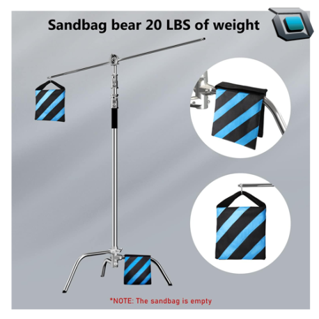 Soporte de fotografía Takerers BS10 tipo C con brazo de pluma de acero inoxidable (155cm a 332 cm) - Imagen 7