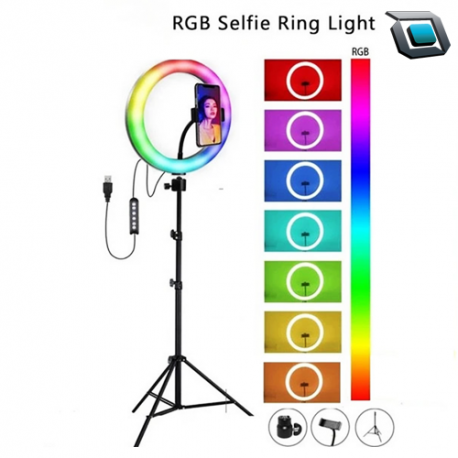 Aro de luz Led RGB MJ30 12″ con Trípode...