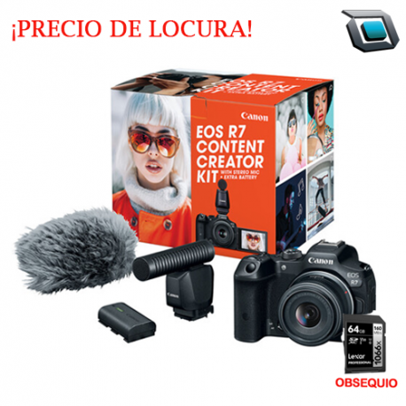 Cámara Canon EOS R7 Kit de creación de contenido...