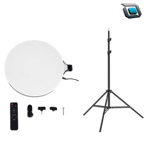 Panel Luz LED Redondo FL-33 para Fotografía incluye soporte de luz - Imagen 3