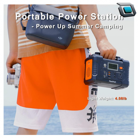 Estación de energía portátil FlashFish de 200W con 40800mAh salidas CA/CC/USB... - Imagen 4