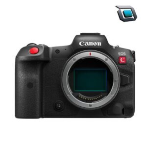 Cámara Canon EOS R5 C mirrorless de cine, con sensor full frame y grabación en 8K, diseñada para producción cinematográfica y contenido profesional de alto nivel.