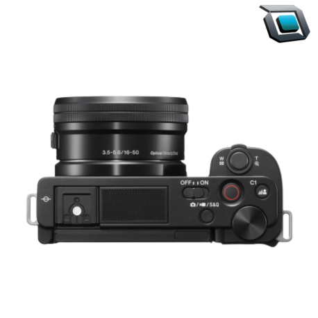 Cámara sin espejo Sony ZV-E10 con lente 16-50mm. Ideal para creadores de contenido, con sensor de 24.2 MP, video 4K, pantalla abatible y enfoque automático rápido.