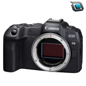 Cámara Canon EOS R8 mirrorless (solo cuerpo), con sensor full frame, ideal para creadores que buscan calidad profesional en un diseño ligero y compacto.