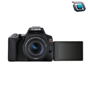 Cámara réflex Canon SL3 / 250D con lente 18-55mm, ligera y potente, ideal para quienes buscan iniciarse en la fotografía con calidad 4K y pantalla abatible.