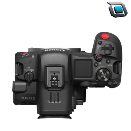 Cámara Canon EOS R5 C mirrorless de cine, con sensor full frame y grabación en 8K, diseñada para producción cinematográfica y contenido profesional de alto nivel.