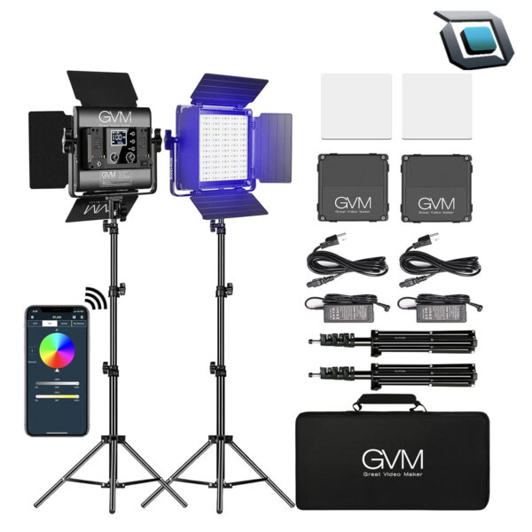 Kit de Iluminación GVM 800D-RGB LED Studio (2-pack)