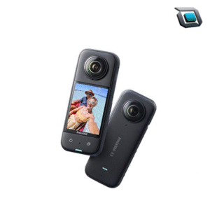 Cámara de acción Insta360 X3 resistente al agua, con grabación 360° en 5.7K, estabilización avanzada y pantalla táctil, ideal para capturar contenido inmersivo en cualquier entorno.