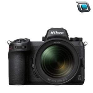 Cámara sin espejo Nikon Z6 II con lente 24-70mm f/4. Sensor full frame de 24.5 MP, video 4K, enfoque rápido y excelente rendimiento en foto y video profesional.