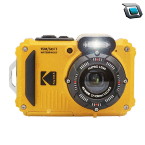 Cámara digital KODAK PIXPRO WPZ2 resistente al agua, con sensor de 16MP, zoom óptico 4x, pantalla LCD de 2.7" y grabación de video en Full HD, ideal para aventuras al aire libre.