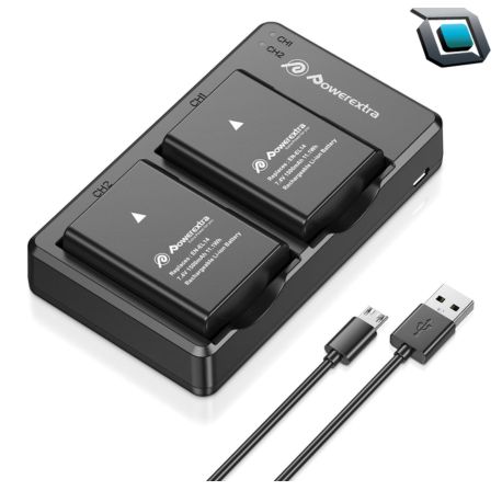 Baterías PowerExtra Nikon EN-EL14 (2Pack Baterias+Cargador) - Imagen 3