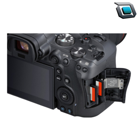 Cámara Canon EOS R6 full frame con lente 24-105mm f/4-7.1, ideal para fotógrafos y videógrafos que buscan versatilidad, velocidad y alto rendimiento en un solo equipo.