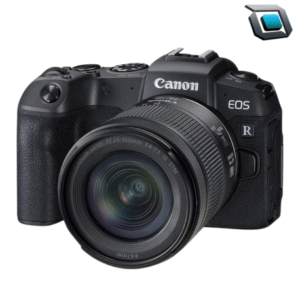Cámara Canon EOS RP full frame con lente 24-105mm f/4-7.1, combinación ligera y versátil ideal para fotografía de viajes, retratos y contenido creativo.