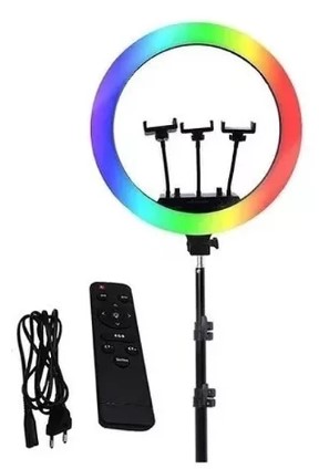 Aro de luz / Ring light RGB MJ56, 22", 25 watts pedestal incluido