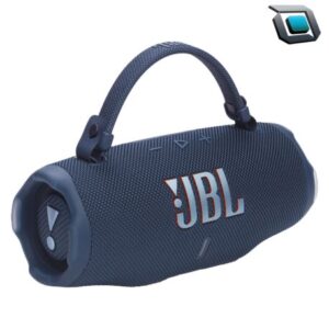 Altavoz JBL Charge 6 inalámbrico negro con sistema de 2 vías, 45 W de potencia y refuerzo de sonido AI Boost para audio profesional en cualquier lugar.