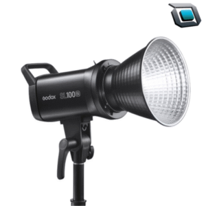 Godox SL100Bi, luz LED continua de 100 W con color ajustable, gran precisión cromática (CRI 96/TLCI 97) y controles inalámbricos; perfecta para estudios y grabación en exteriores.