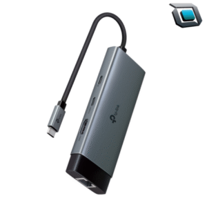 Hub USB‑C 6 en 1 compacto, con múltiples puertos para USB‑A, HDMI, lector de tarjetas y carga passthrough.