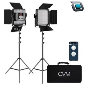 Kit de iluminación LED GVM bicolor 2300K a 6800K con panel de luz profesional