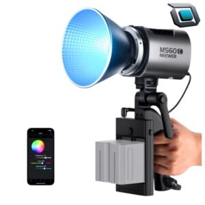 Luz de video LED NEEWER MS60C con control APP y soporte Bowens.