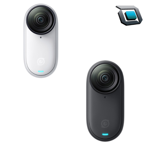 Cámara de acción Insta360 GO 3S disponible en color blanco y negro con 128GB de memoria interna.