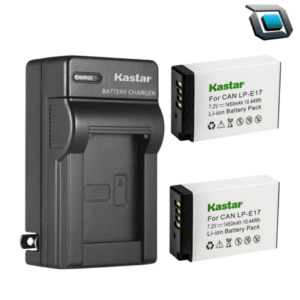 Paquete Kastar con 2 baterías recargables y cargador de pared para cámaras Canon con batería LP-E17, compatible con EOS M3, M5, M6, 77D y empuñaduras BG-E18.