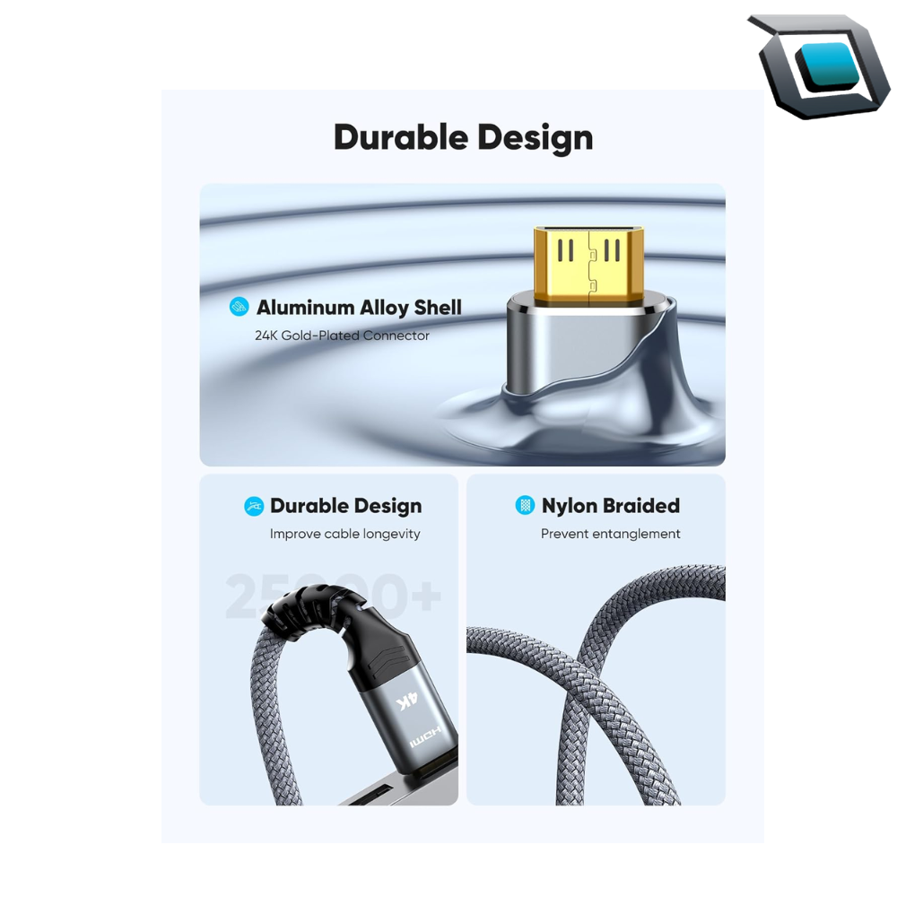 Cable Highwings mini HDMI a HDMI de 3 m, alta velocidad, compatible con resolución 4K a 60 Hz, ideal para cámaras, tablets, y videocámaras.