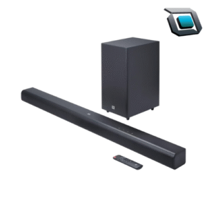 Barra de sonido JBL SB580 negra con diseño elegante y sonido envolvente.