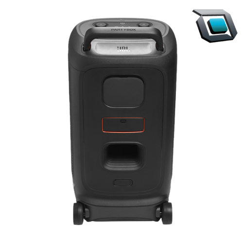 Bocina portátil JBL PartyBox 520 con luces LED y sonido potente para fiestas.